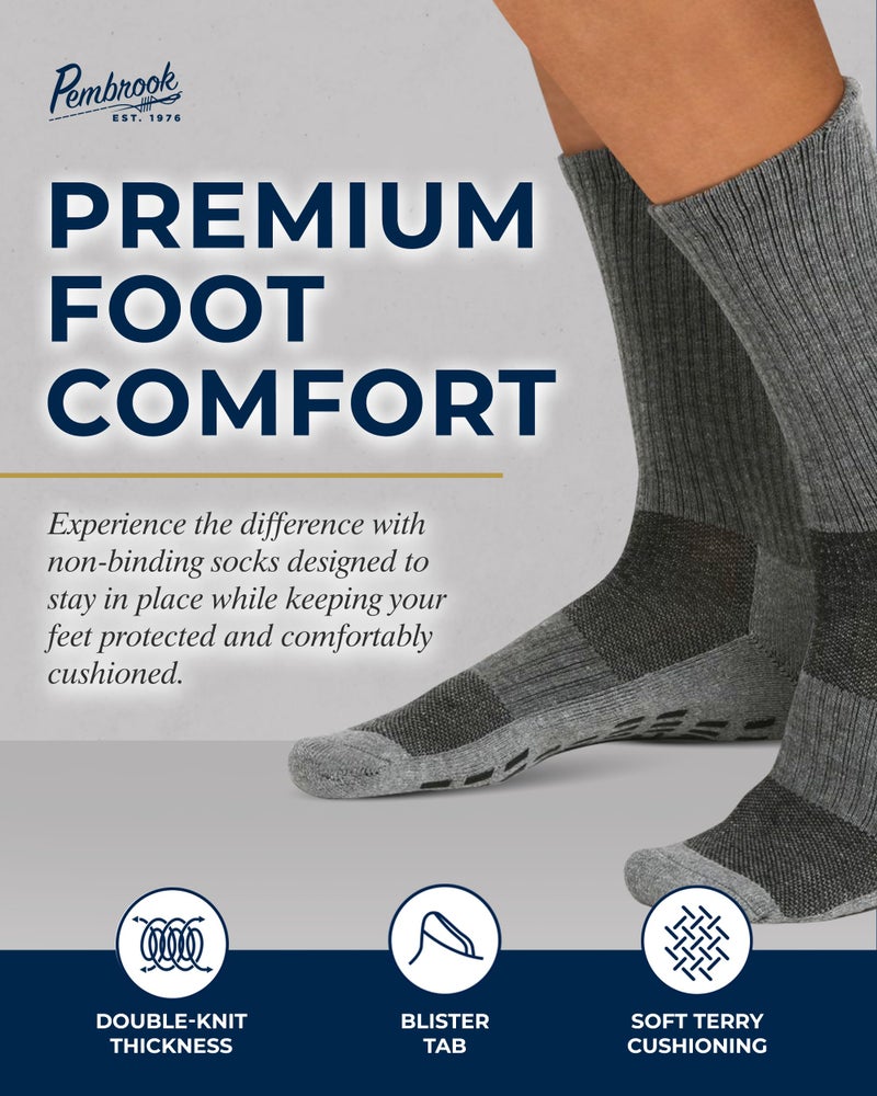 Pembrook 4 Pairs Crew Non Slip Socks - Gripper for Men Women Husband Dad | Grip| Non Slip Socks Men | Non Skid for Men - Image 2